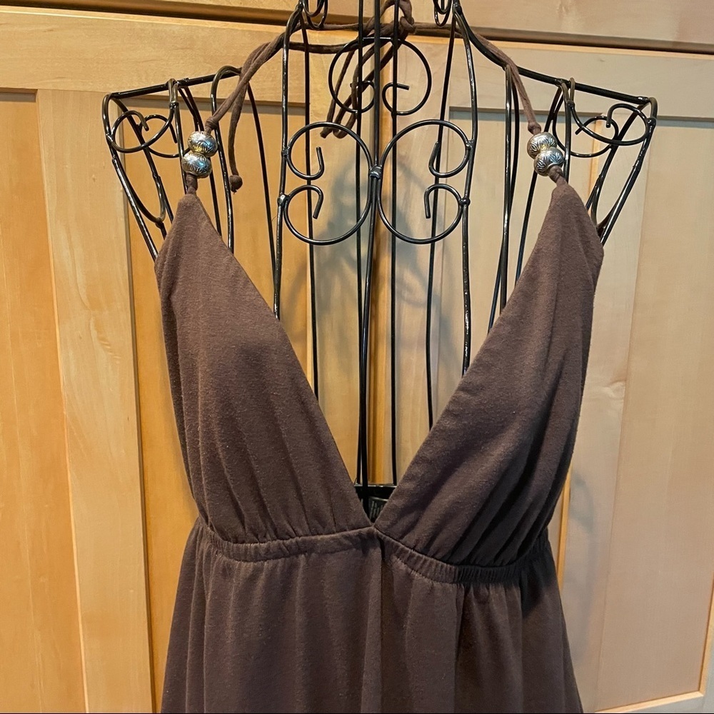 Faded Glory brown summer halter Dress size Medium - Picture 2 of 8